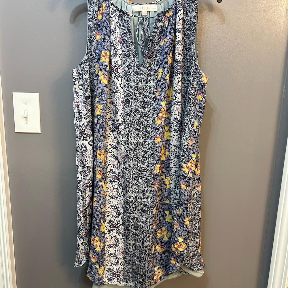 Ann Taylor Loft Floral Lined Shift Dress